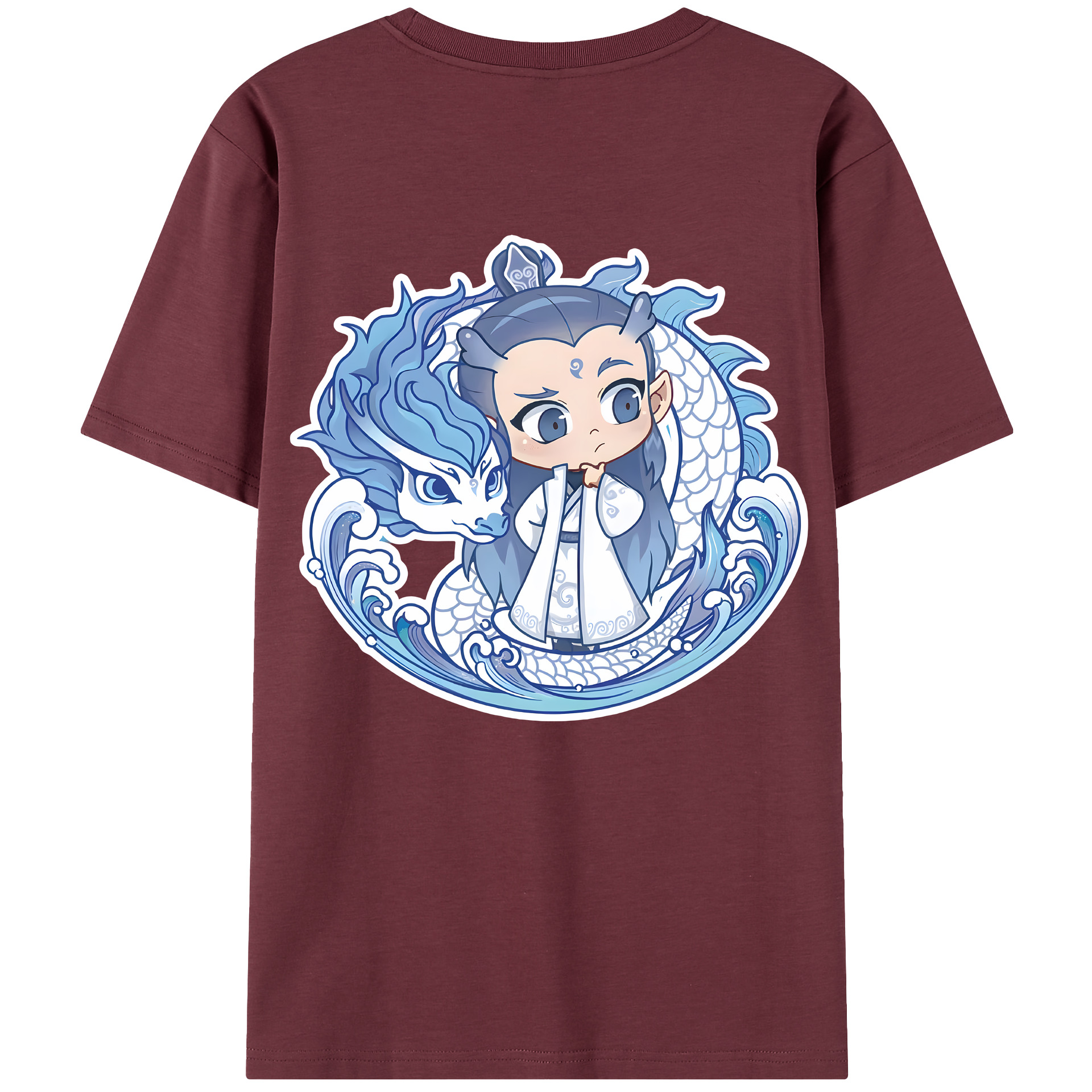 （画像用） Ne Zha 2 ナタ 魔童の大暴れ 綿100％半袖Tシャツ（背面プリント）